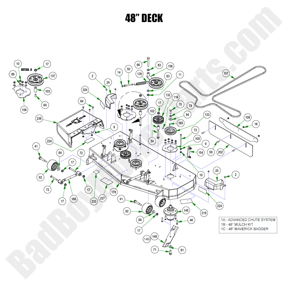 3118 - Bad Boy Mower Parts Lookup > 2023 > Maverick HD > 48\" Deck Assembly